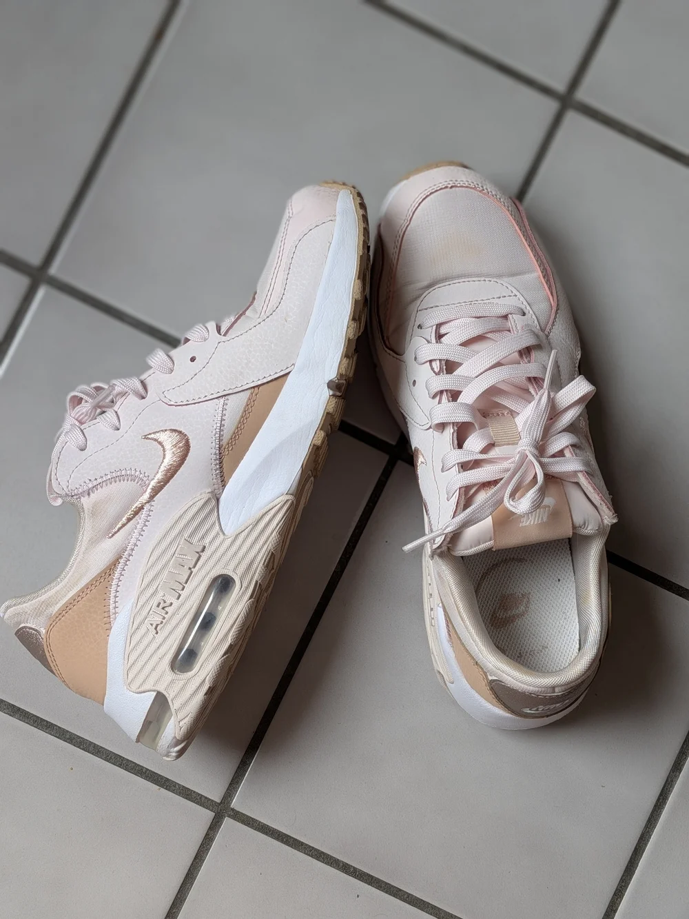 Nike Women’s Sneakers in Blush with Metallic Rose Accent